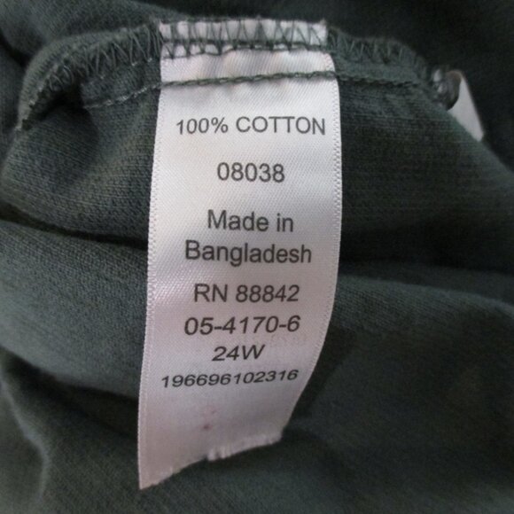 Woman Within Plus Size 24W Green Corduroy Long Sleeve Button Up Dress Modest - Picture 6 of 8